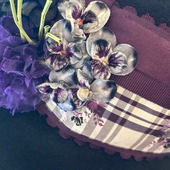 Fleur de Paris Gorgeous Deep Violet Hat. Such Glamour! NWT  display picture 3